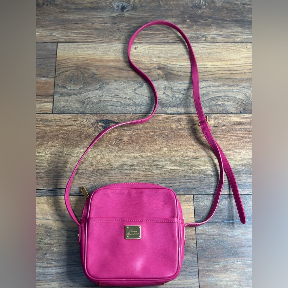 Ralph Lauren Newbury Zip Top Crossbody Adjustable Strap Color Fushia